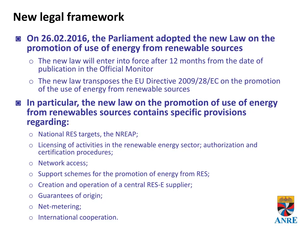new legal framework