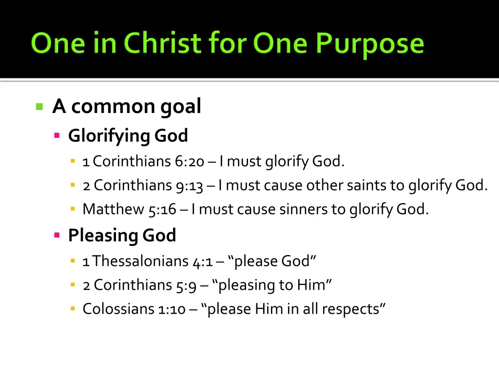 a common goal glorifying god 1 corinthians