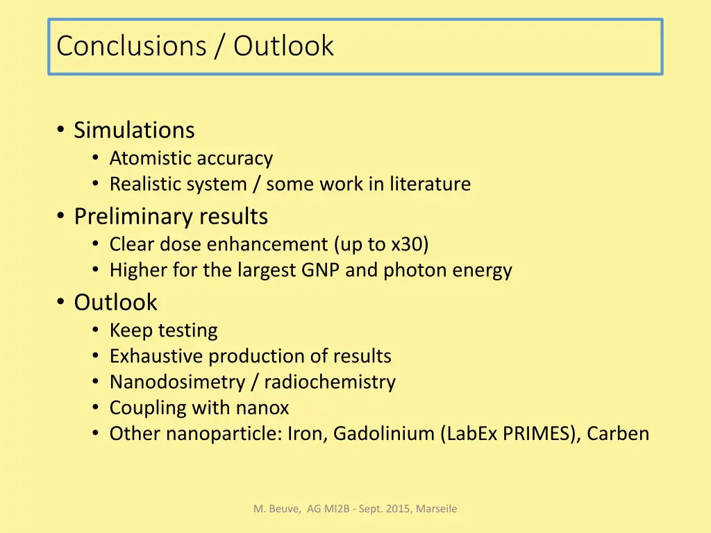 conclusions outlook