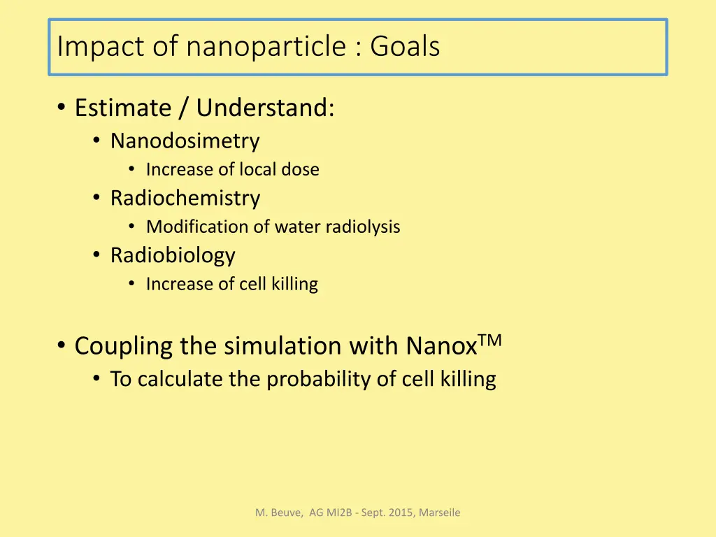 impact of nanoparticle goals