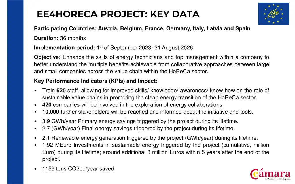 ee4horeca project key data