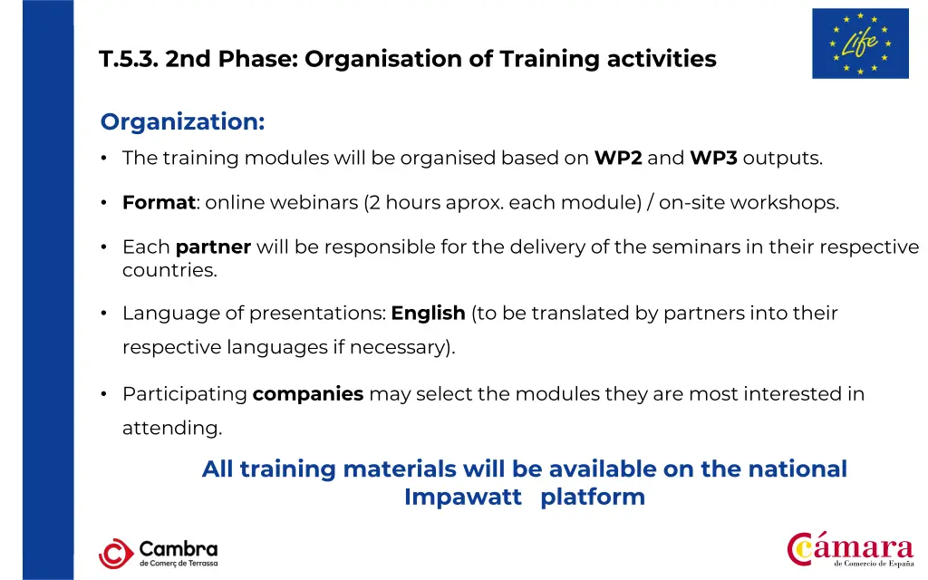 t 5 3 2nd phase organisation of training 1