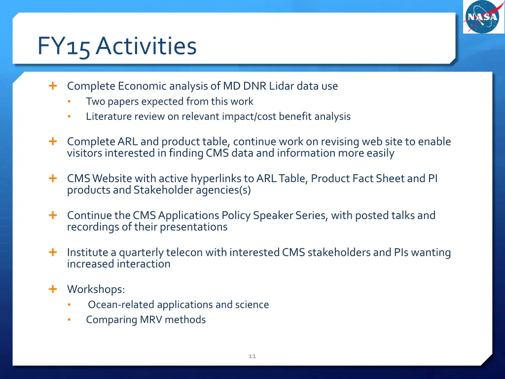 fy15 activities