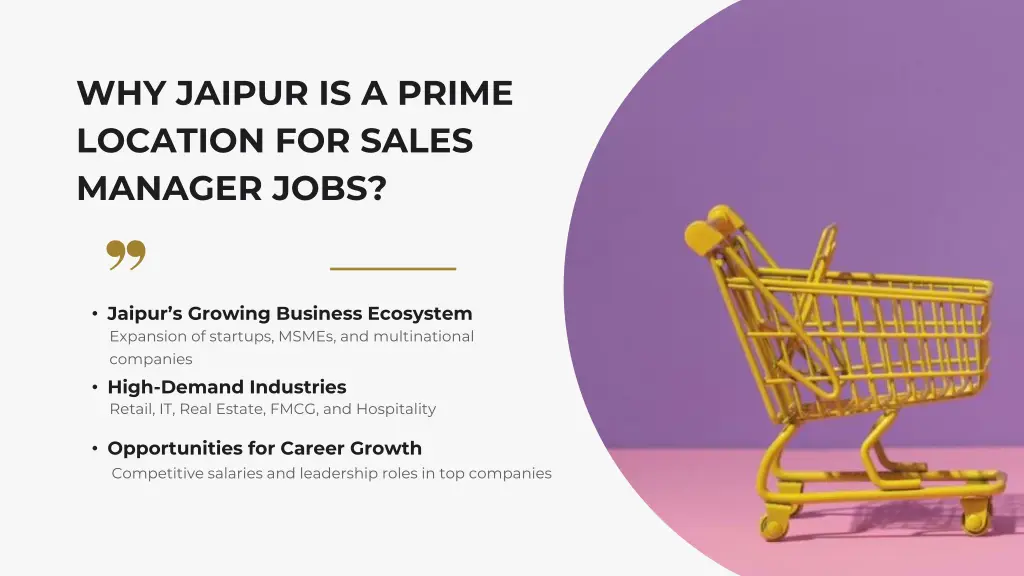 why jaipur is a prime location for sales manager