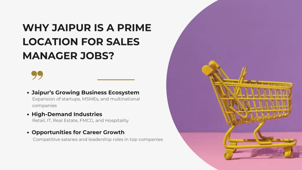 why jaipur is a prime location for sales manager