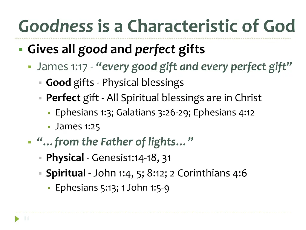 goodness is a characteristic of god