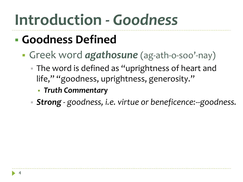 introduction goodness