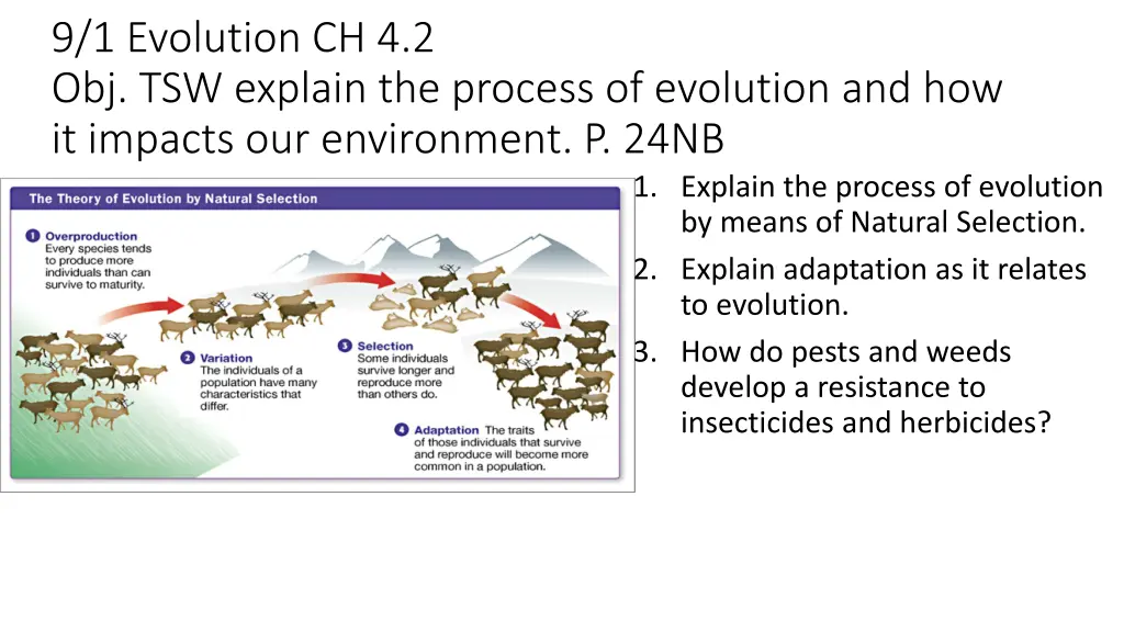 9 1 evolution ch 4 2 obj tsw explain the process
