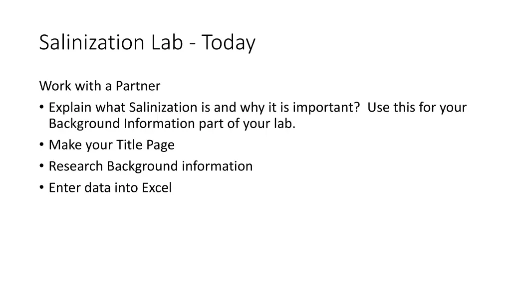 salinization lab today