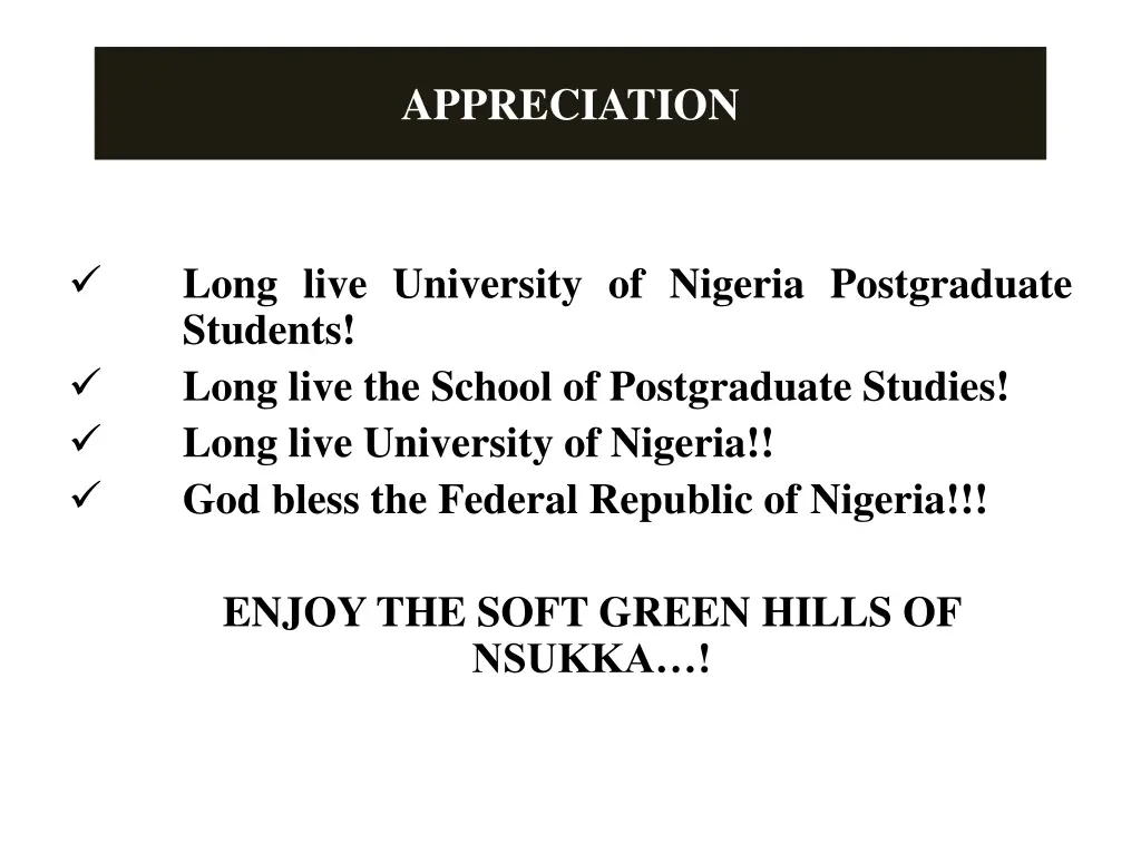 appreciation