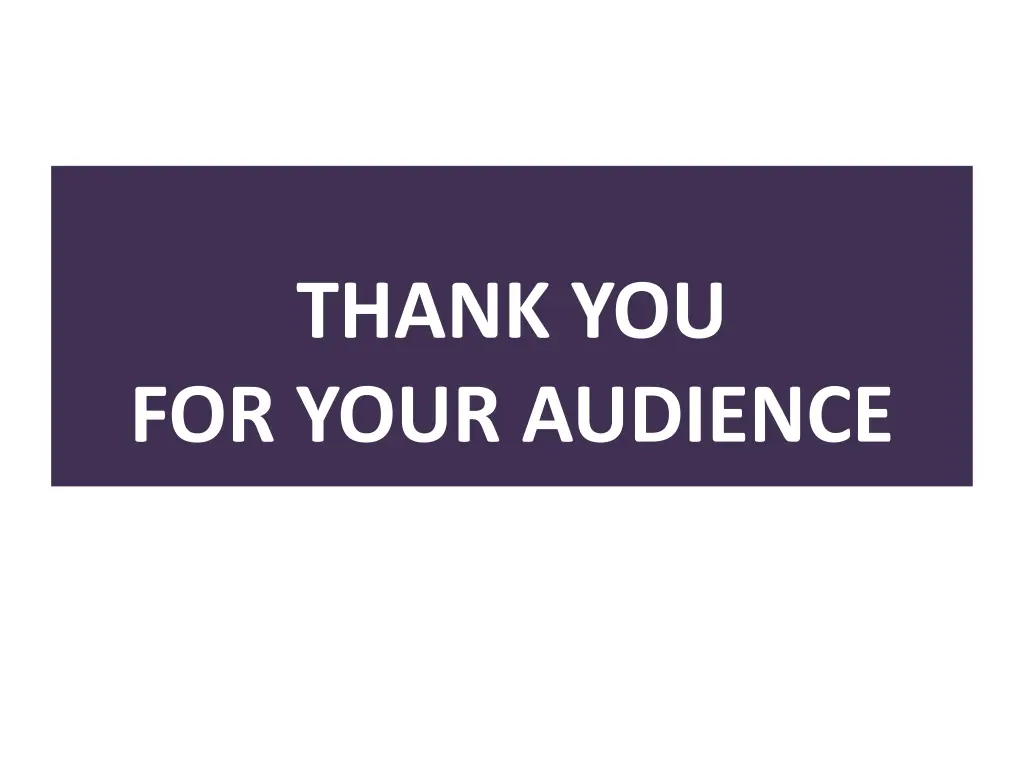 thank you for your audience