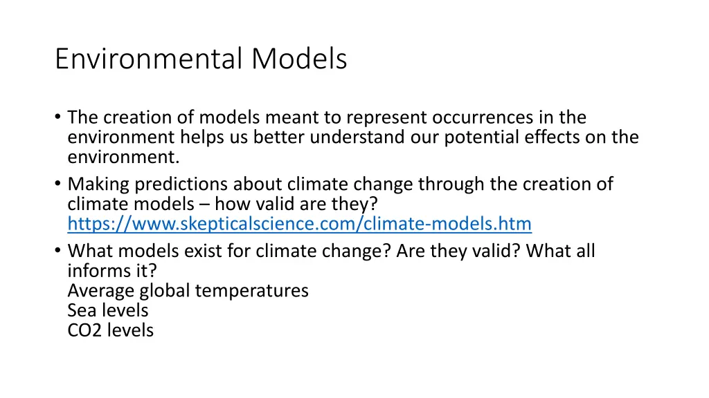 environmental models