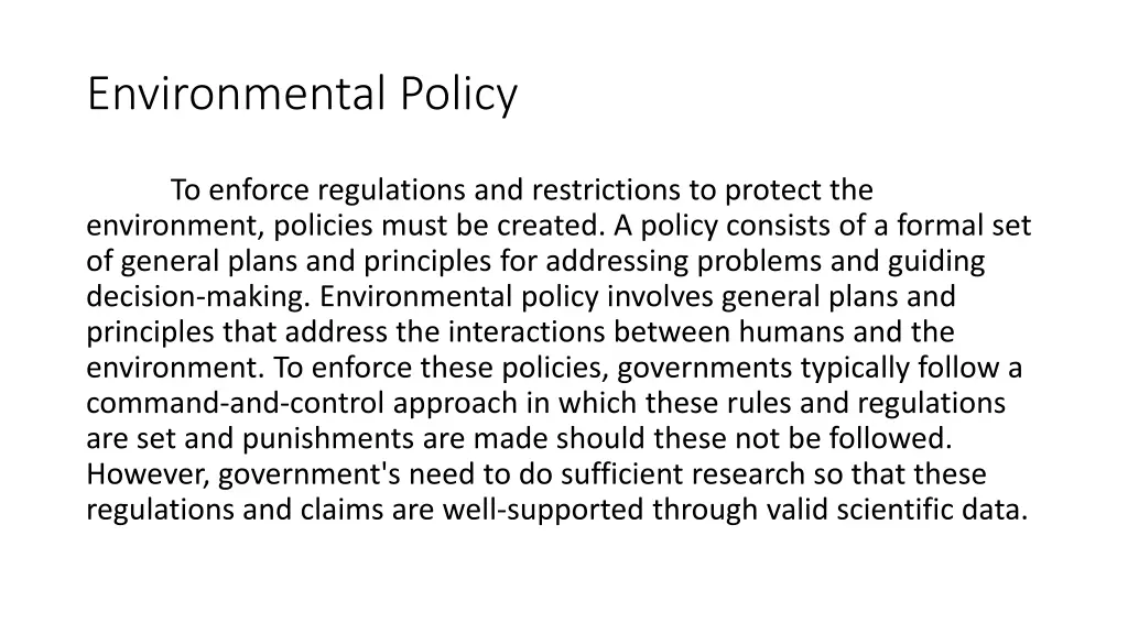 environmental policy