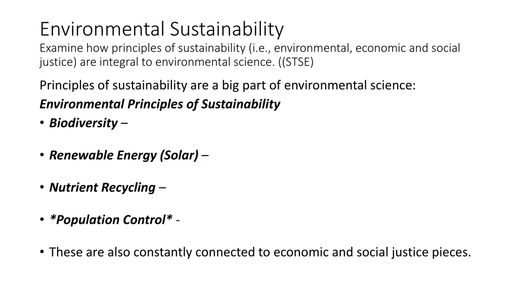 environmental sustainability examine