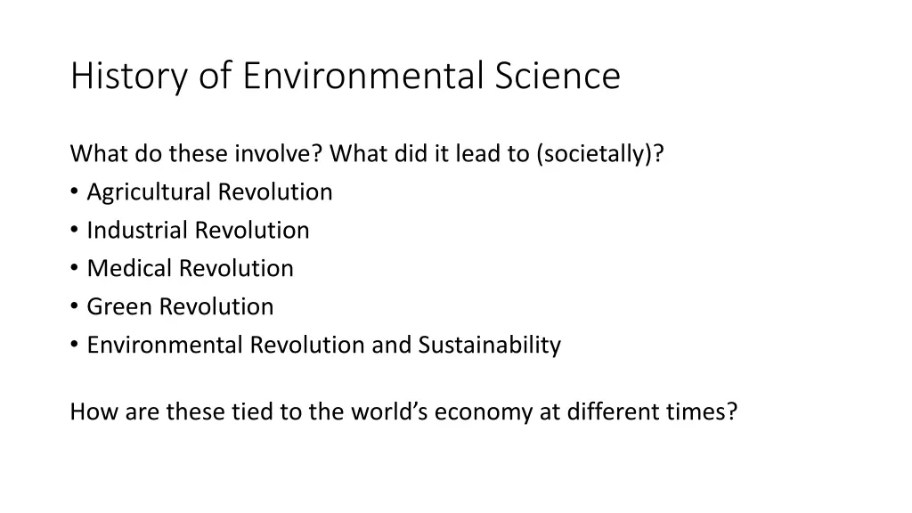 history of environmental science