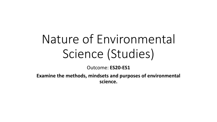 nature of environmental science studies