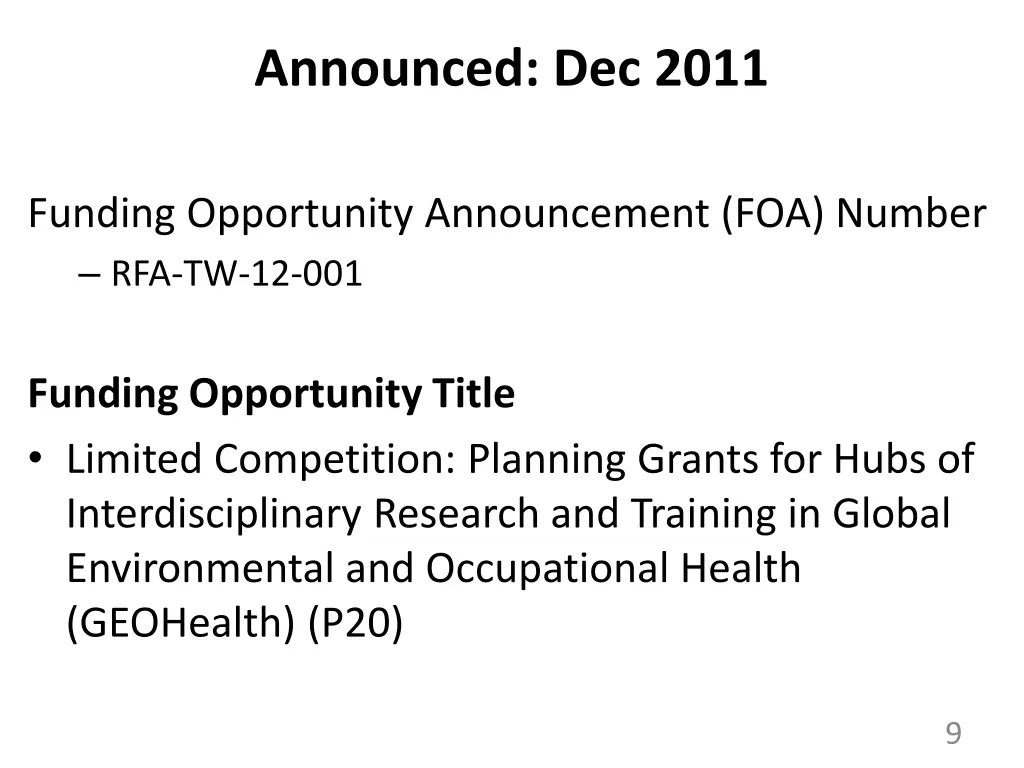 announced dec 2011
