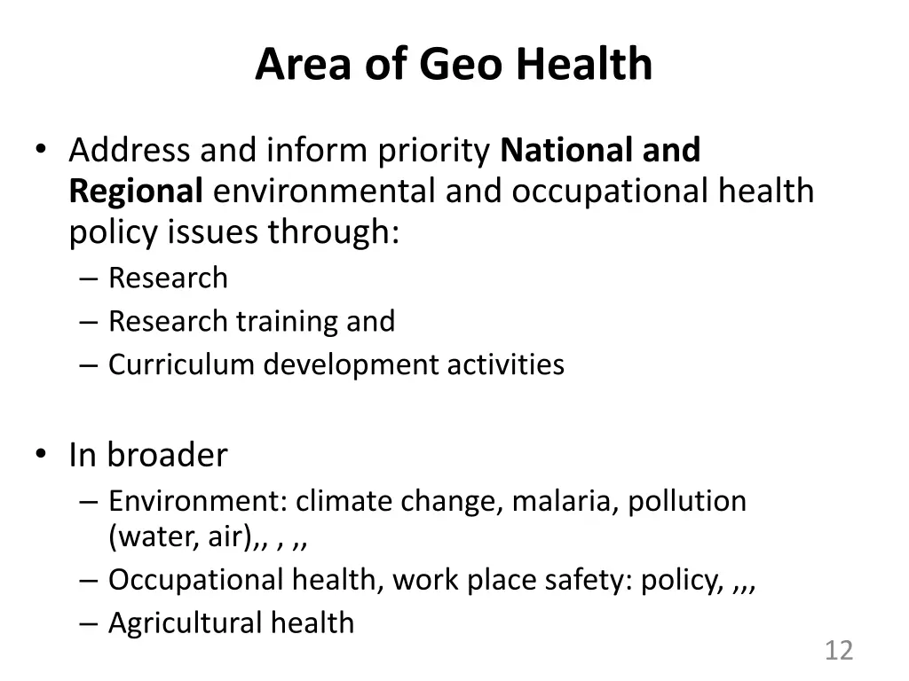 area of geo health