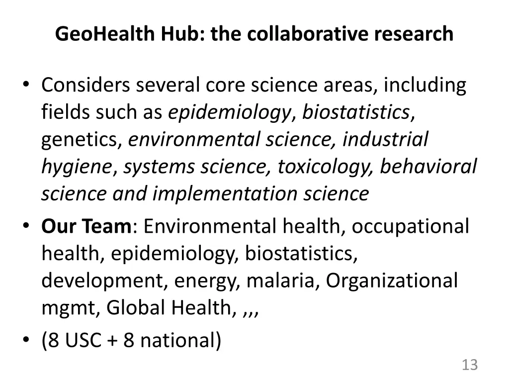 geohealth hub the collaborative research