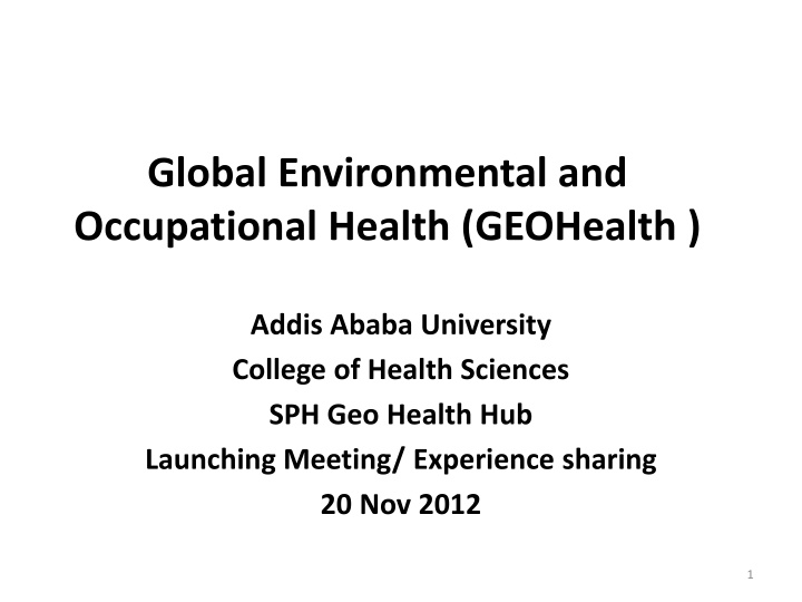 global environmental and occupational health