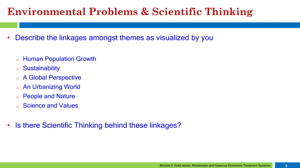 environmental problems scientific thinking