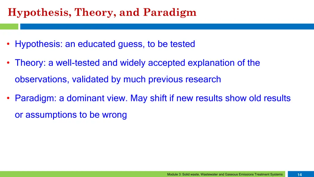 hypothesis theory and paradigm