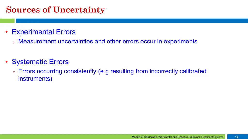 sources of uncertainty