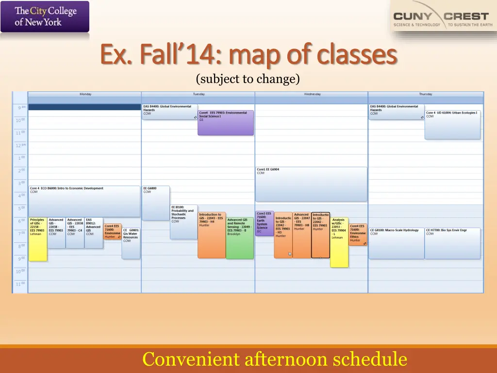 ex fall 14 map of classes ex fall