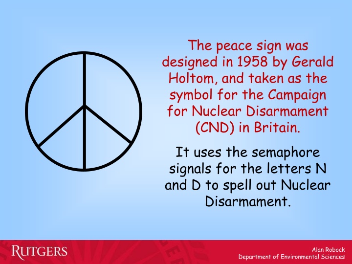 the peace sign was designed in 1958 by gerald