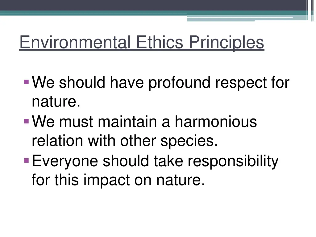 environmental ethics principles