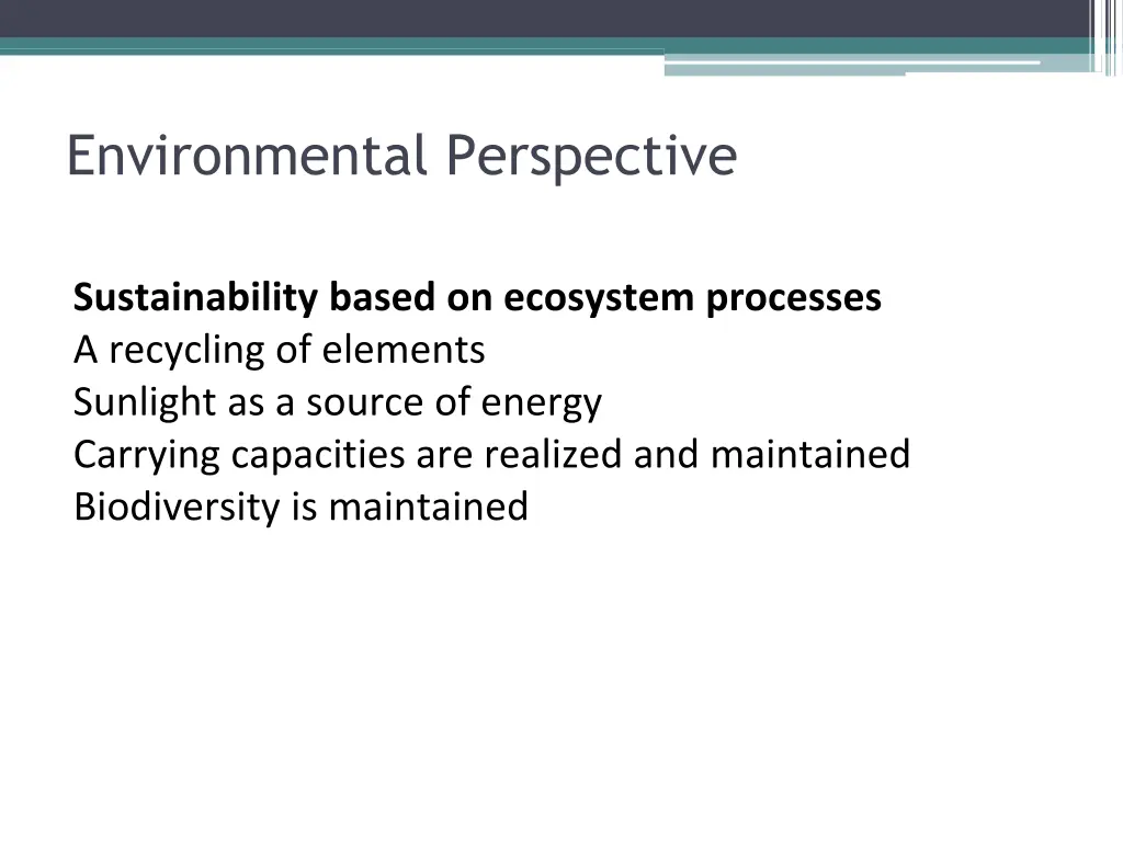 environmental perspective