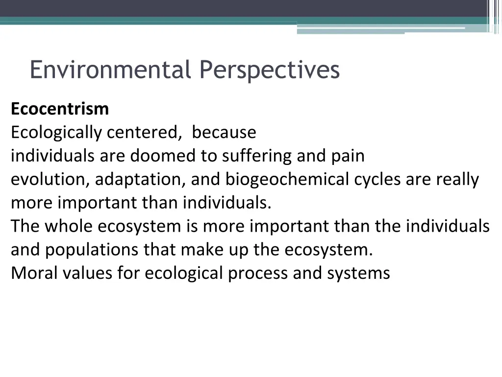 environmental perspectives