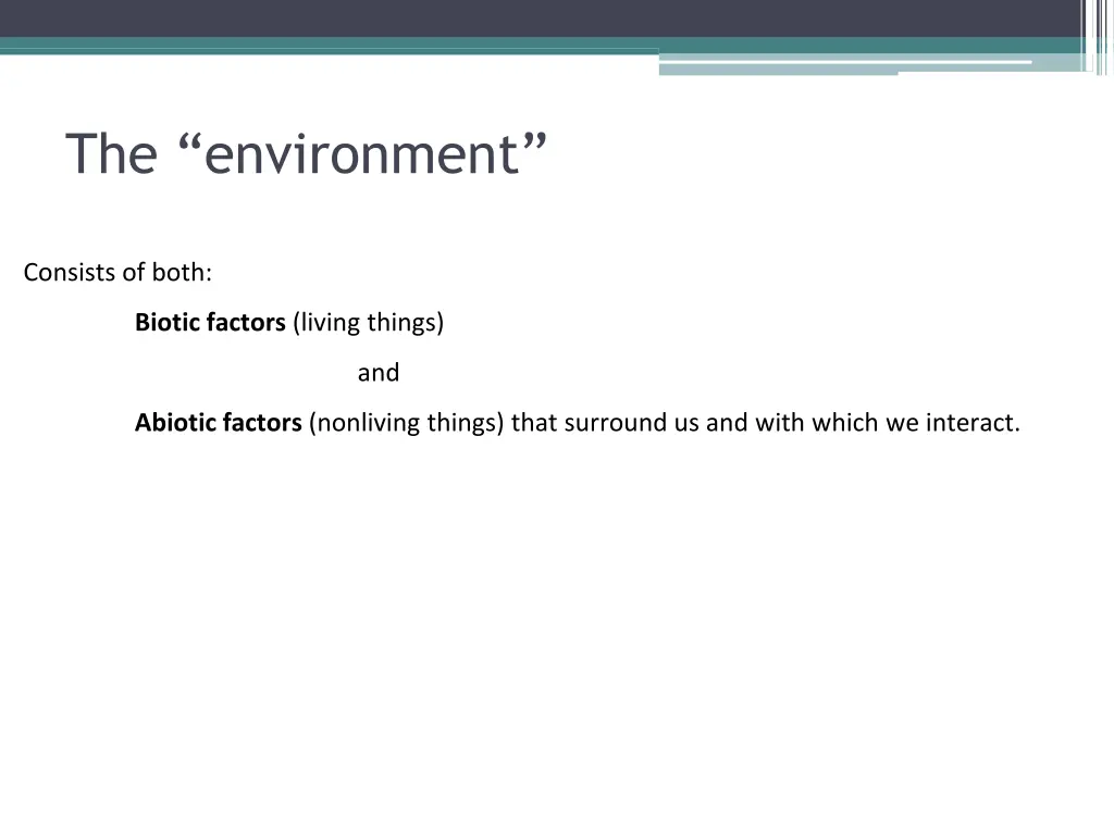 the environment