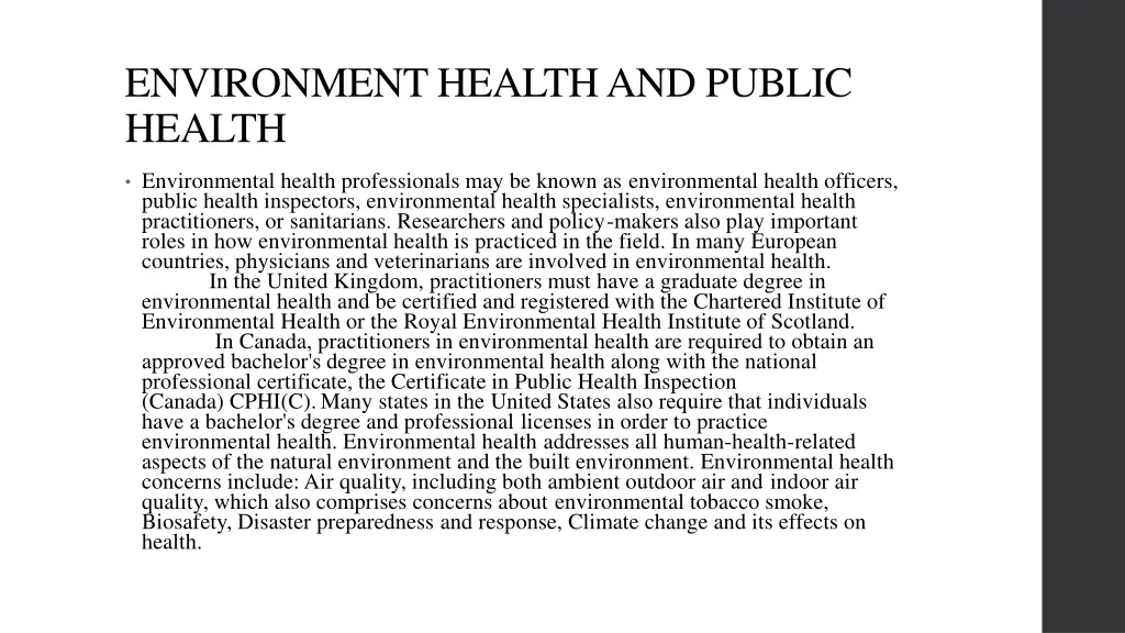 environment health and public health