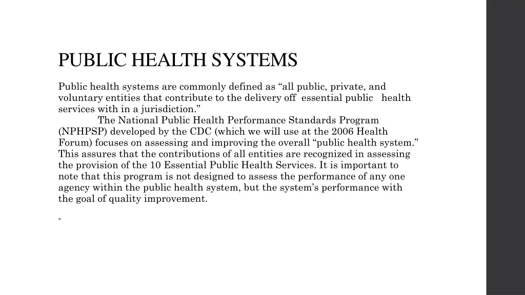 public health systems