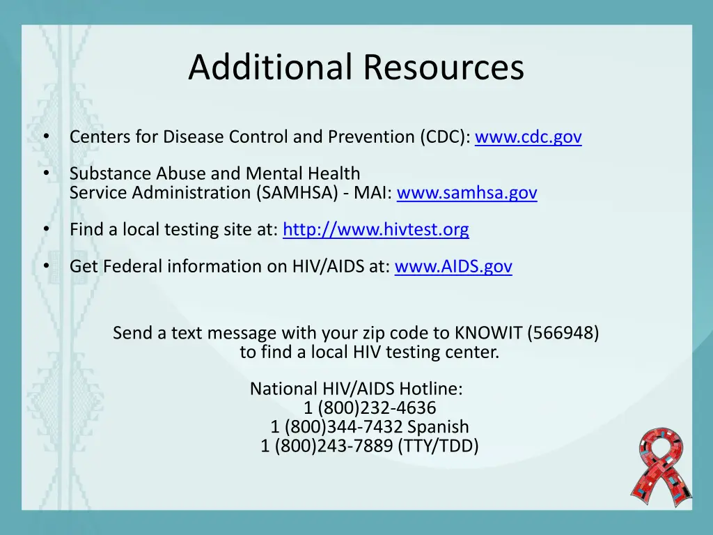 additional resources