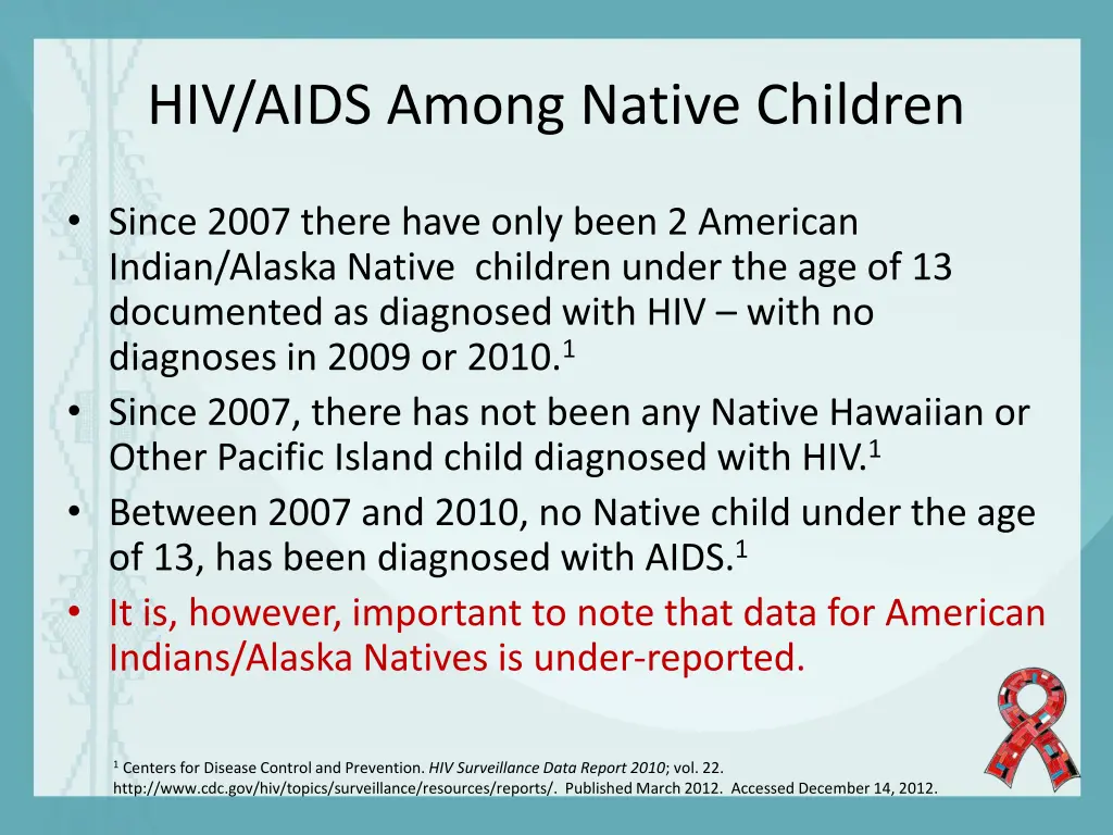 hiv aids among native children