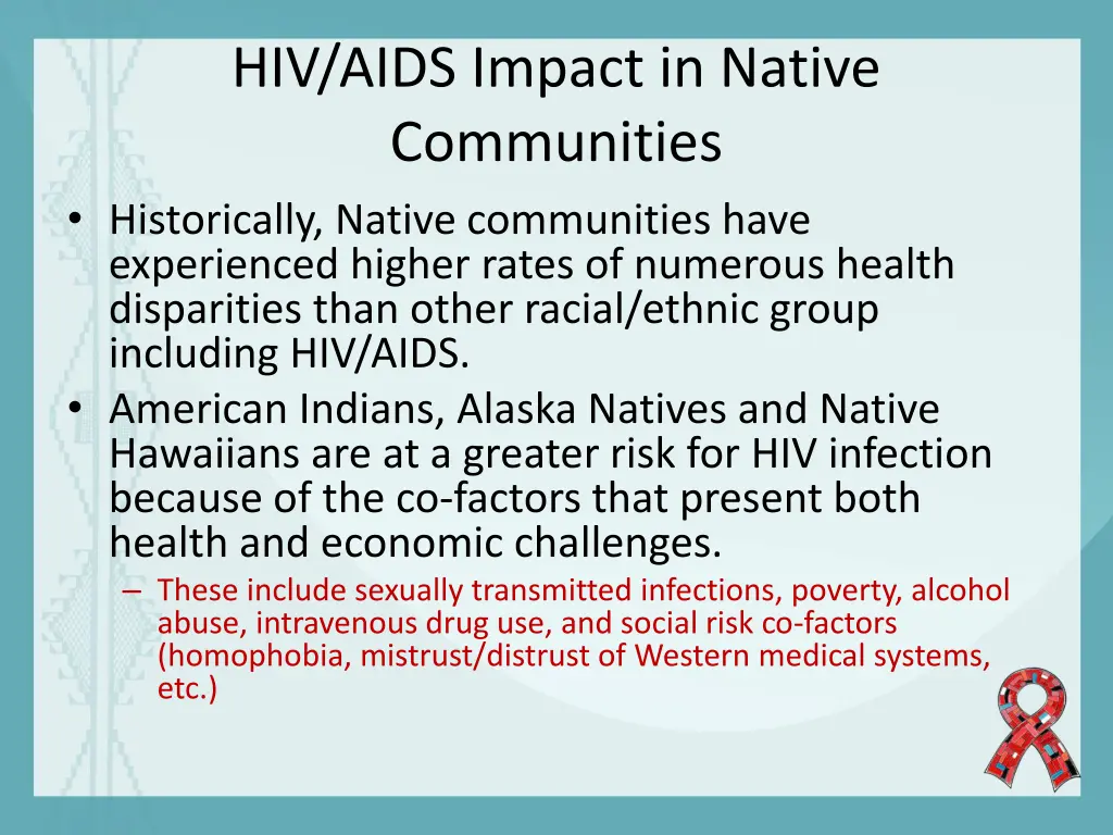 hiv aids impact in native communities