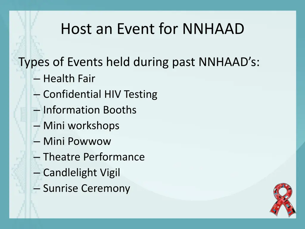host an event for nnhaad