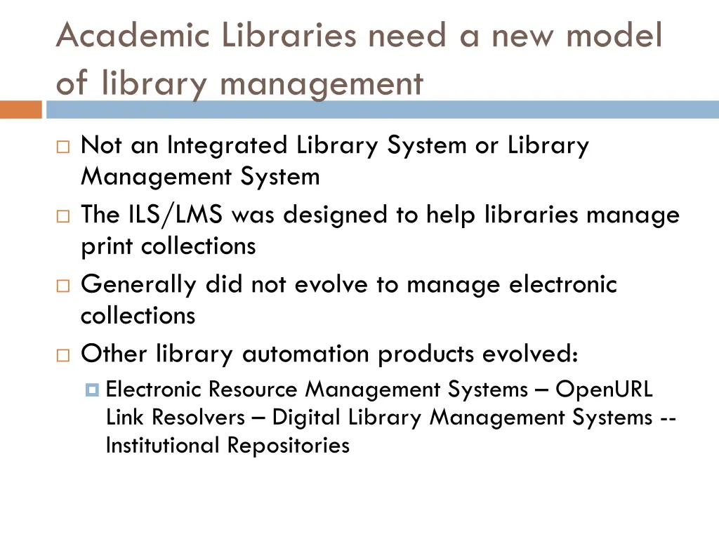academic libraries need a new model of library