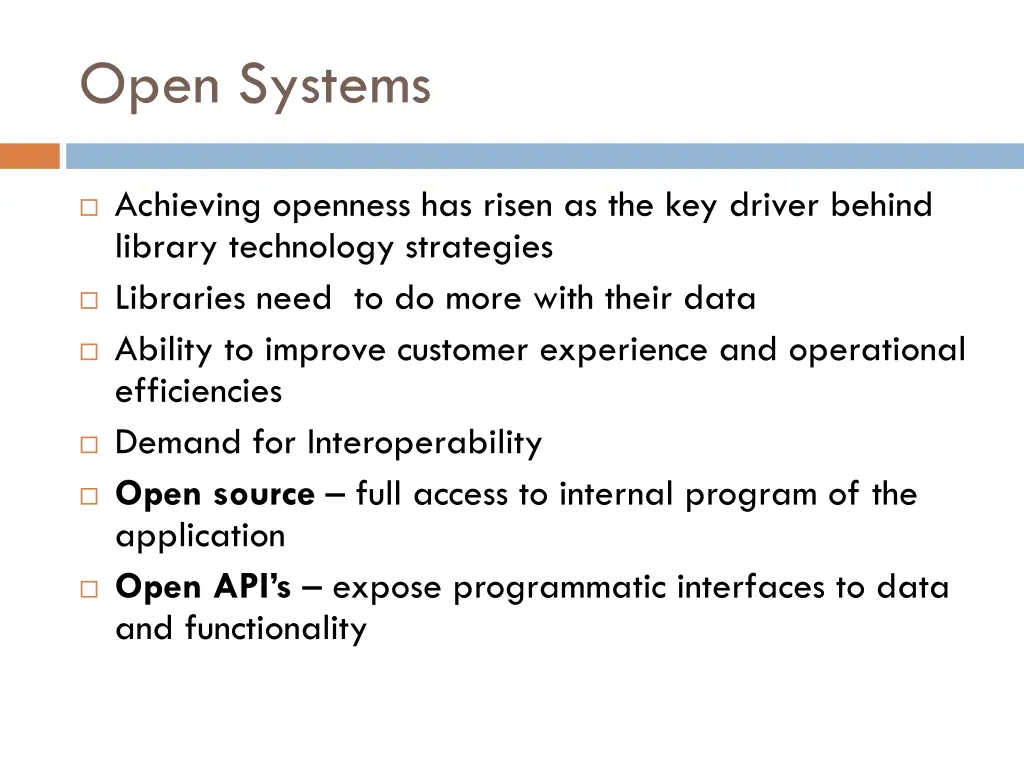 open systems