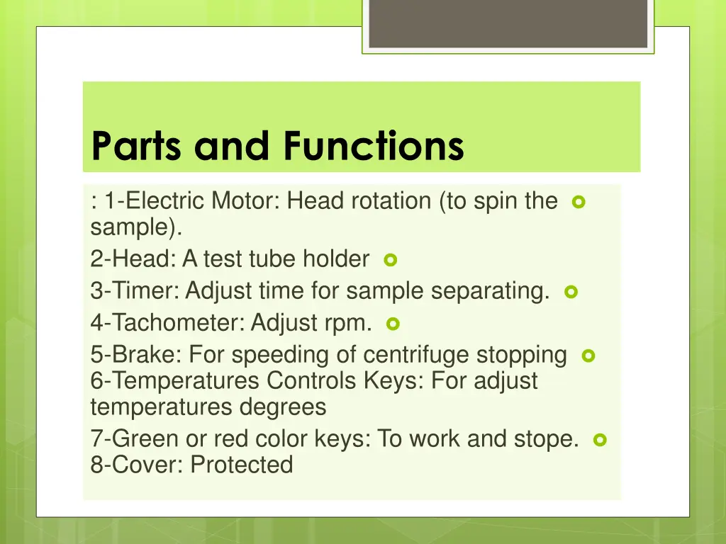parts and functions