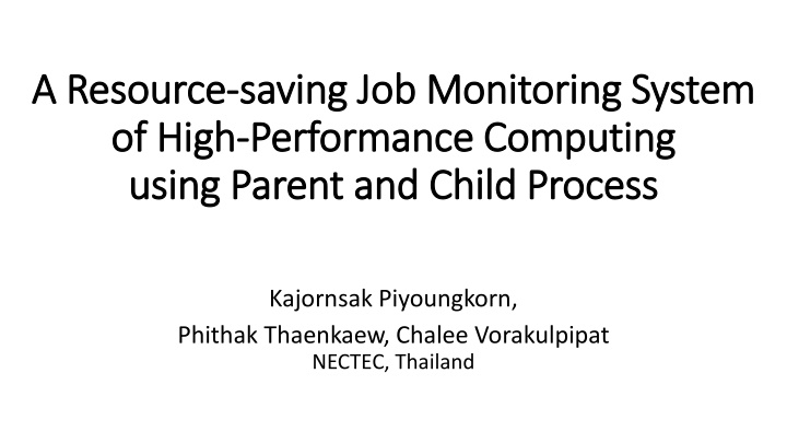 a resource a resource saving job monitoring