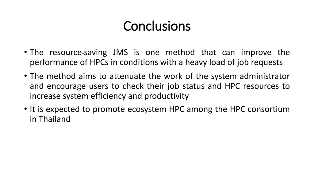conclusions conclusions