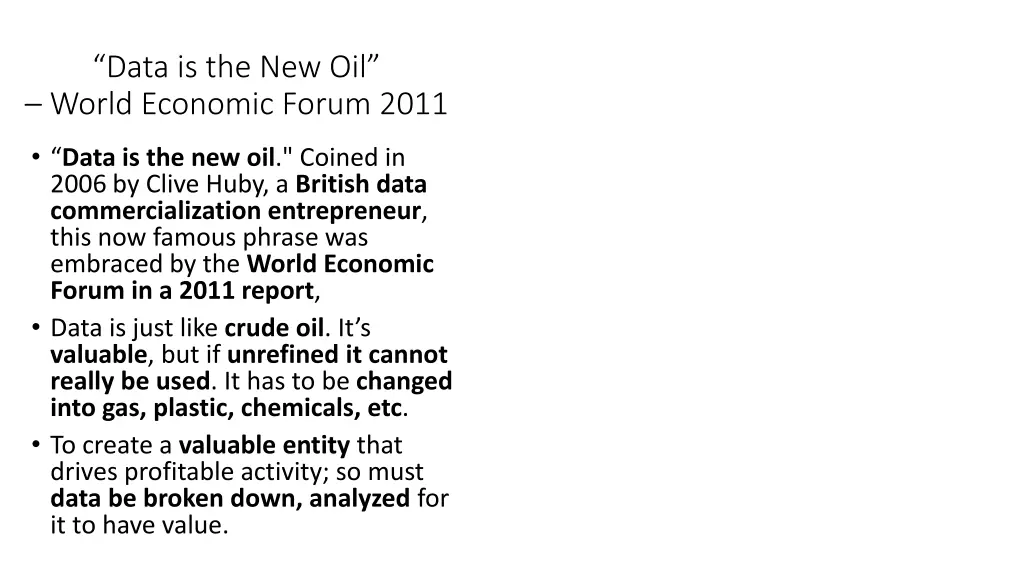 data is the new oil world economic forum 2011