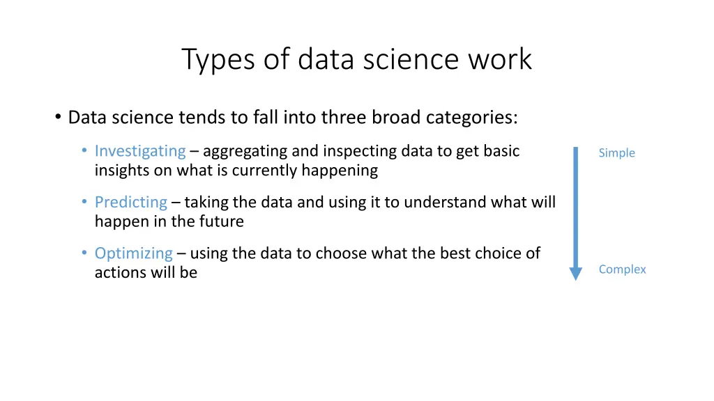 types of data science work