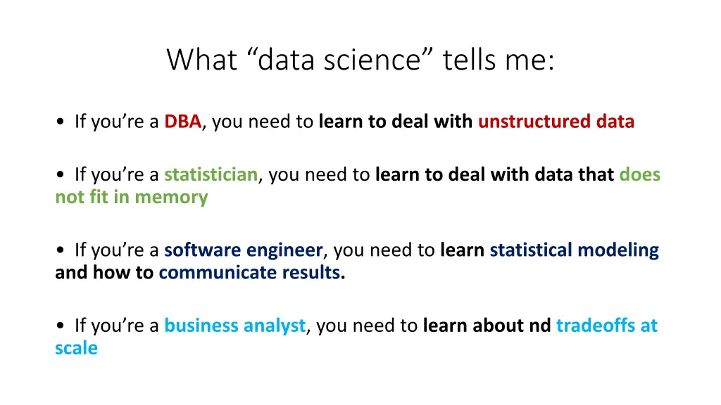 what data science tells me