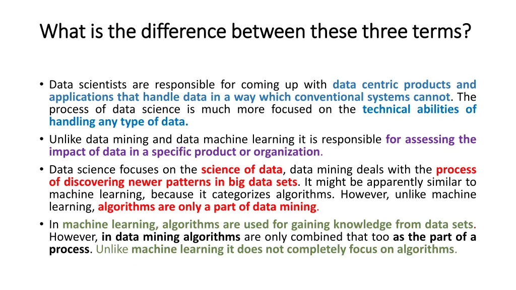 what is the difference between these three terms