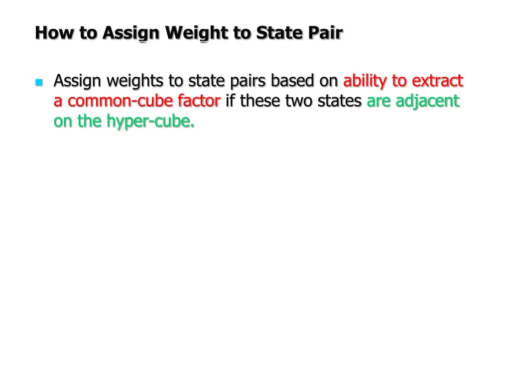 how to assign weight to state pair