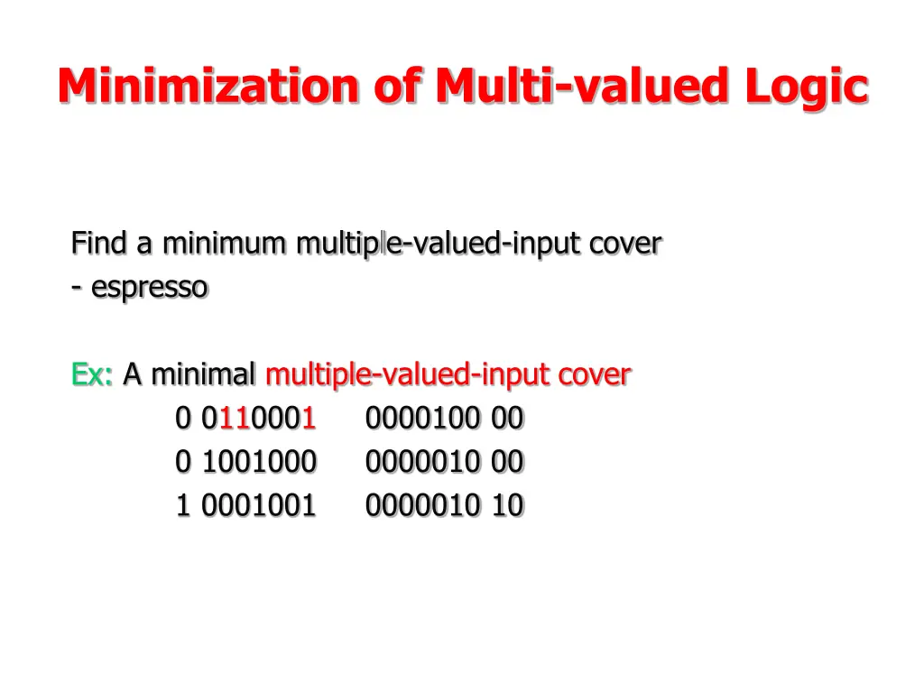 minimization of multi valued logic